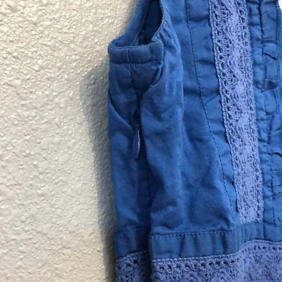 Maeve dress Women's size Small S blue sundress Made in India EUC lace pleat EUC - Picture 11 of 12